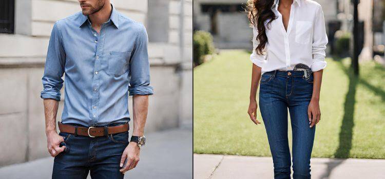 how to wear a button up shirt with jeans