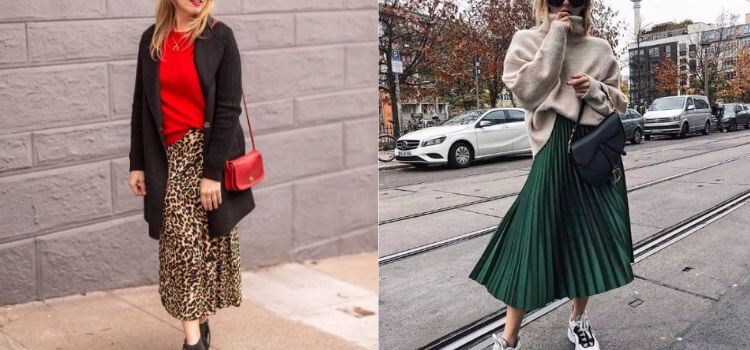 how to wear a midi skirt in winter
