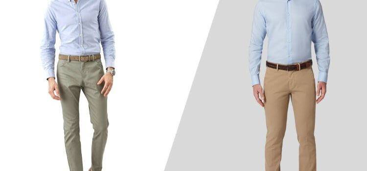 what color pants go with light blue shirt