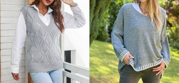what to wear under v neck sweater ladies